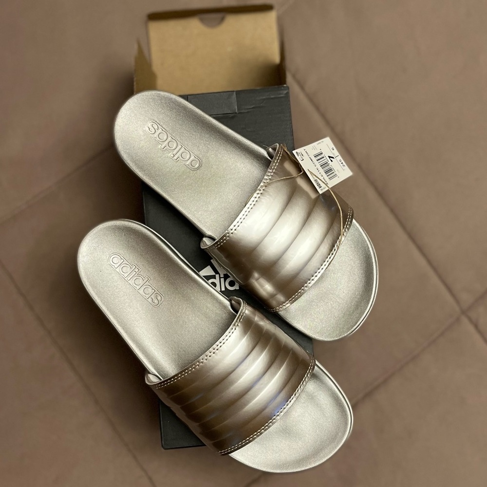 adidas Silver Slide Sandals